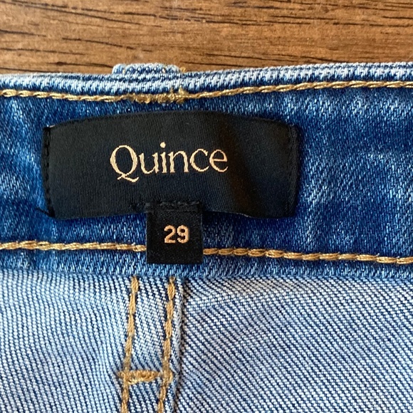 QUINCE High Rise Kick Flare Stretch Jean Blue Size 29 NWT Organic Cotton - Picture 3 of 12